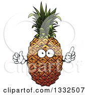 Poster, Art Print Of Pineapple Character Holding Up A Finger