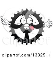 Cartoon Goofy Gear Cog Wheel Character Pointing And Giving A Thumb Up