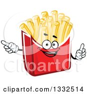 Poster, Art Print Of Cartoon French Fries Character Holding Up A Finger And Poniting