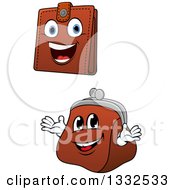 Cartoon Leather Wallet And Coin Purse Characters