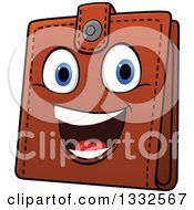 Clipart Of A Cartoon Happy Leather Wallet Character Royalty Free Vector Illustration by Vector Tradition SM