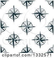 Poster, Art Print Of Seamless Pattern Background Of Navy Blue Compasses