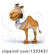 Clipart Of A 3d Arabian Doctor Camel Facing Slightly Left Royalty Free Illustration