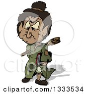 Clipart Of A Cartoon Ugly Witch Wearing A Patched Dress Royalty Free Vector Illustration by dero