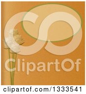 Poster, Art Print Of Brown Paper Texture Background With White Roses And A Blank Oval Shaped Label