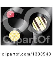 Background Of 3d Music Vinyl Records With Patterned Centers