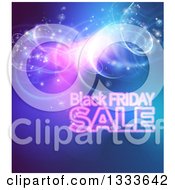 Poster, Art Print Of Black Friday Sale Background With Lights Over Blue