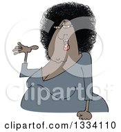 Cartoon Chubby Presenting Black Woman With Glasses And An Afro Hair Style