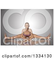 Clipart Of A 3d Fit Caucasian Woman Doing The Splits On Gray Royalty Free Illustration by KJ Pargeter