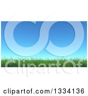 Poster, Art Print Of 3d Spring Or Summer Blue Sky Over Green Grass