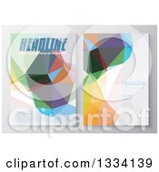 Clipart Of A Geometric Polygon Brochure Template With Sample Text Royalty Free Vector Illustration