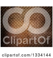 Clipart Of A Rusted Diamond Plate Metal Texture Background Royalty Free Illustration