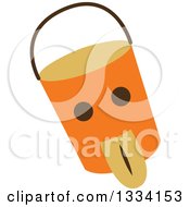 Clipart Of A Halloween Bucket Sticking Its Tongue Out Royalty Free Vector Illustration