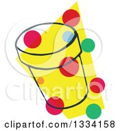 Poster, Art Print Of Sketched Round Box With Colorful Dots Over Yellow 2