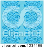 Poster, Art Print Of Seamless Background Pattern Of Blue Flowers