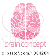 Poster, Art Print Of Pink Half Human Half Artificial Intelligence Circuit Board Brain Over Sample Text
