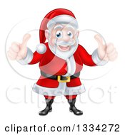 Poster, Art Print Of Happy Christmas Santa Claus Giving Two Thumbs Up