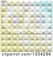 Poster, Art Print Of Geometric Background Of 3d Pyramids In Light Khaki Yellow