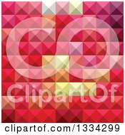 Clipart Of A Geometric Background Of 3d Pyramids In Electric Crimson Red Royalty Free Vector Illustration
