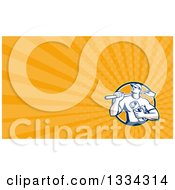 Clipart Of A Retro Drainlayer Man Carrying A Spade And Pipe And Orange Rays Background Or Business Card Design Royalty Free Illustration