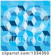 Poster, Art Print Of 3d Seamless Geometric Background Of Cubes In Blue