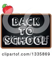 Cartoon Blackboard With Back To School Text And An Apple