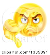Clipart Of A Cartoon Unhappy Yellow Emoji Emoticon Giving A Thumb Down Royalty Free Vector Illustration