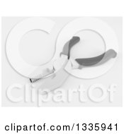 Clipart Of A 3d Grayscale Pair Of Pliers On White Royalty Free Illustration