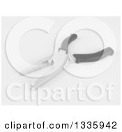 Clipart Of A 3d Grayscale Pair Of Pliers On White 2 Royalty Free Illustration