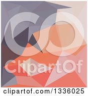 Poster, Art Print Of Low Poly Abstract Geometric Background Of Atomic Tangerine Orange Blue