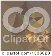 Poster, Art Print Of Low Poly Abstract Geometric Background Of Dark Tan Brown