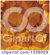Poster, Art Print Of Low Poly Abstract Geometric Background Of Dark Tangerine Yellow