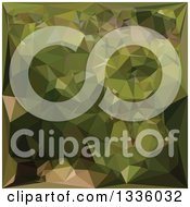 Poster, Art Print Of Low Poly Abstract Geometric Background Of Olive Green