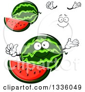 Poster, Art Print Of Cartoon Face Hands And Watermelons 3