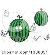 Poster, Art Print Of Cartoon Face Hands And Watermelons 2