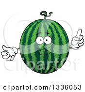 Poster, Art Print Of Cartoon Watermelon Character Holding Up A Finger