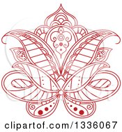 Poster, Art Print Of Beautiful Red Henna Lotus Flower 2