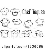 Poster, Art Print Of Black And White Chefs Toque Hats And Text 3