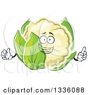 Cartoon Happy Cauliflower Character Giving A Thumb Up 2