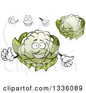 Poster, Art Print Of Cartoon Face Hands And Cauliflowers 2