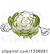 Clipart Of A Cartoon Happy Cauliflower Character Giving A Thumb Up Royalty Free Vector Illustration