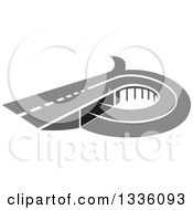 Clipart Of A Grayscale Road Or Highway With An Overpass Royalty Free Vector Illustration by Vector Tradition SM