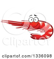 Poster, Art Print Of Cartoon Happy Smiling Prawn Shrimp