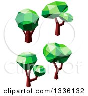 Clipart Of Low Poly Geometric Trees 2 Royalty Free Vector Illustration