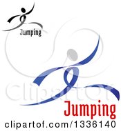 Poster, Art Print Of Ribbon Dancers Leaping Or Moving With Text