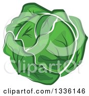 Cartoon Cabbage Or Lettuce Head