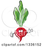 Poster, Art Print Of Cartoon Beet Character Holding Up A Finger And Presenting