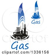 Poster, Art Print Of Black And Blue Natural Gas And Flame Designs With Text 16