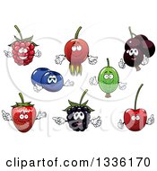 Poster, Art Print Of Cartoon Berry Fruit Characters