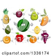 Poster, Art Print Of Cartoon Fruit Characters